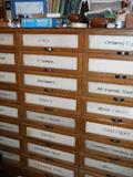 Store thread cabinet with 30 drawers -- 47 inches wide, 52 inches high. Price is $800 --