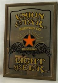 Vintage Mirrored Bar Sign Union Star Brewing Com ...