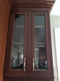 42" upper cabinets with glass doors