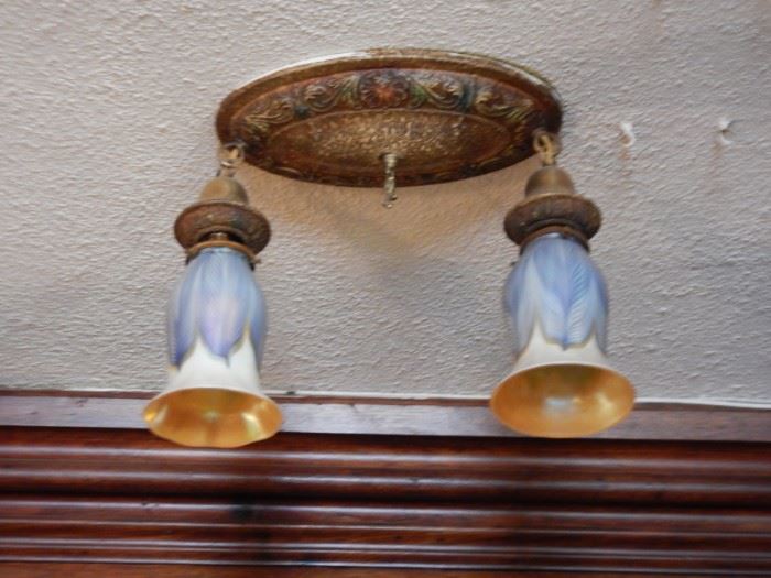 QUEZAL ARTGLASS LAMP SHADES-ALL DETACHABLE LIGHT FIXTURES FOR SALE
