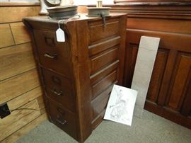 EARLY OAK FILE CABINETS