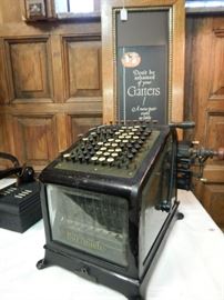 BURROUGHS ADDING MACHINE WITH GLASS SIDES