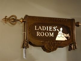 BRASS LADIES ROOM SIGN