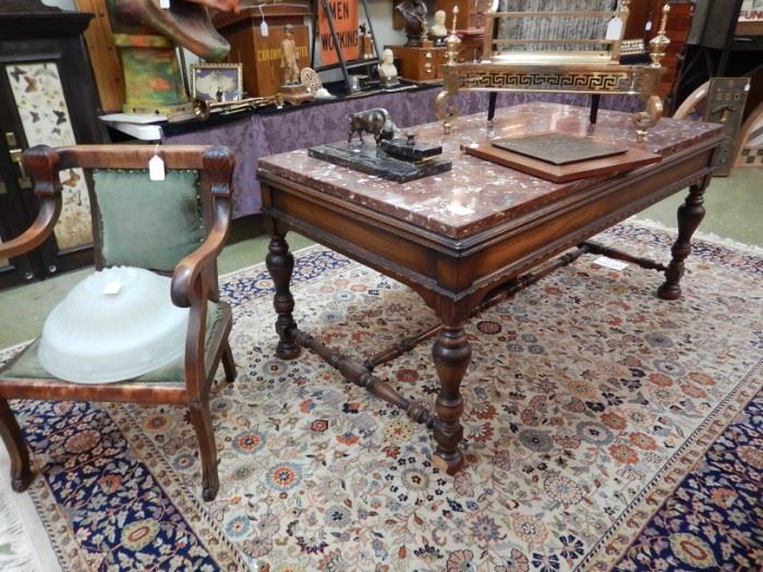 MARBLE TOP WRITING TABLE