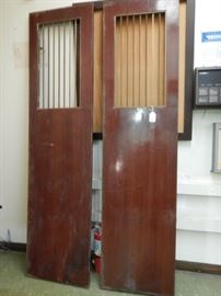 ONE OF TWO PAIRS OF HEAVY IRON BANK DOORS