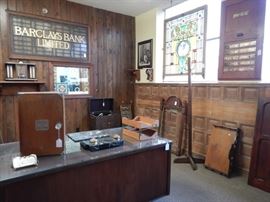 BARCLAYS LEADED GLASS ADVERTISING SIGN