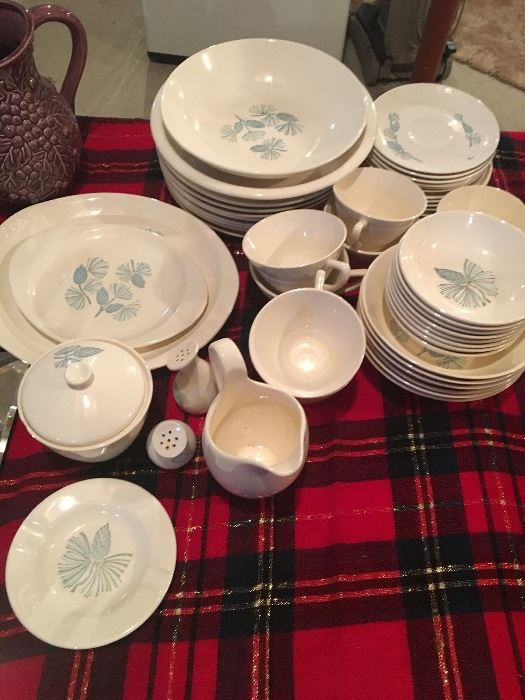 50s vintage china set with matching ashtray