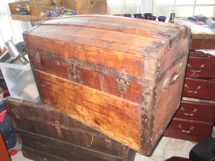 Misc. Camel back and other antique trunks