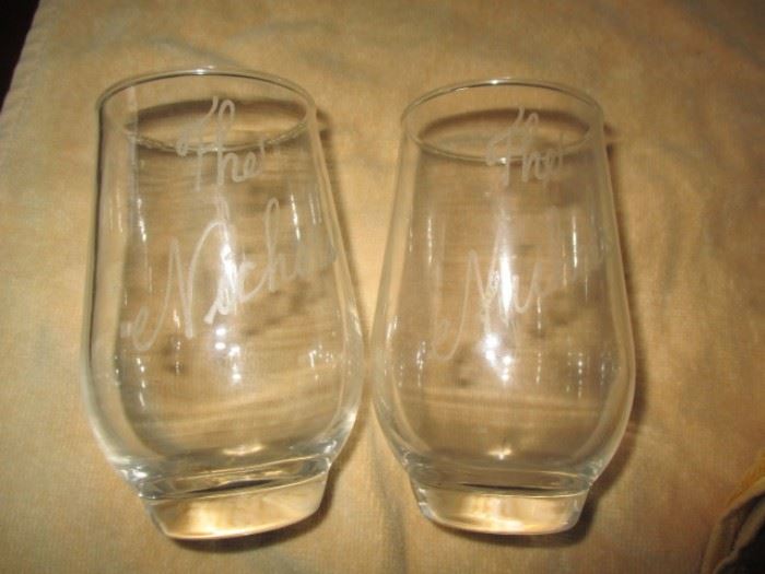 set of engraved glasses "nichols