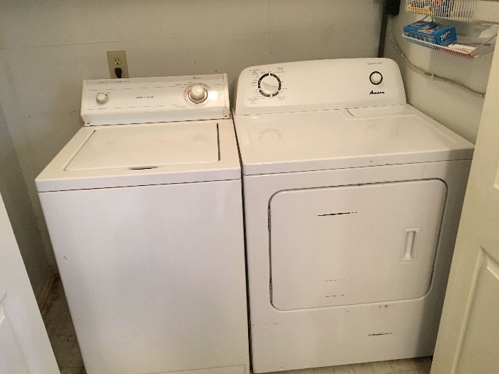 Whirlpool Washing Machine, Amana Electric Dryer, 