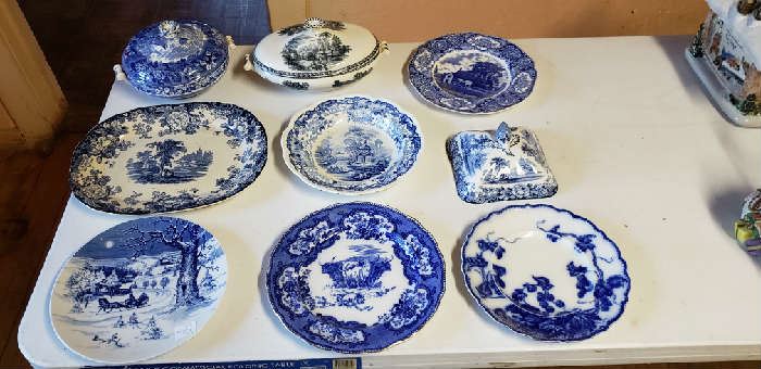 Antique Flow Blue, pattern glass, great pieces!