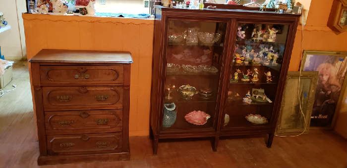 Antique dresser and cabinet