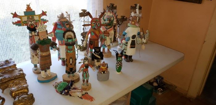 Vintage  Kachina dolls, Zuni, Hopi, other 