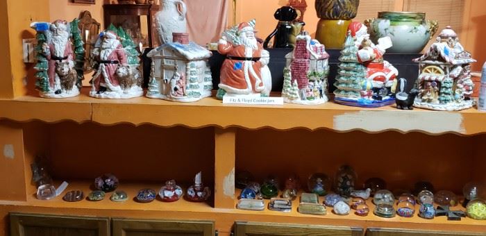 Fitz and Floyd cookie jars and vintage paperweight collection