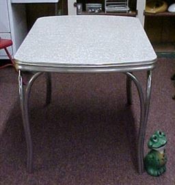 GRAY FORMICA TOP TABLE WITH LEAF