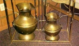 HAMMERED BRASS FLOOR VASES