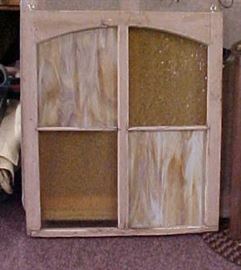 AMBER SLAG GLASS WINDOW