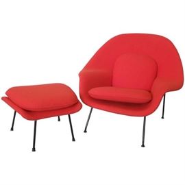 Early Womb Chair and Ottoman by Eero Saarinen