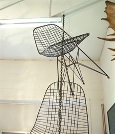 Set of 6 Eames Eiffel Wire Chairs