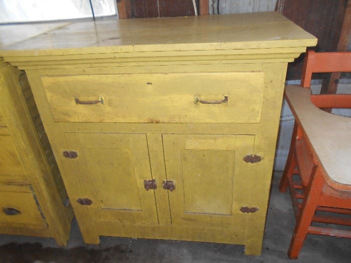 Primitive wooden kitchen cabinet