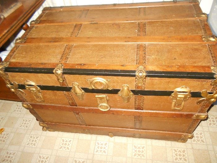 One of several antique trunks