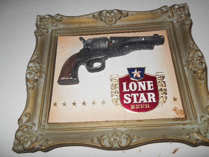 Lone Star Beer chalk gun advertising