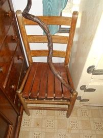 One of several ladder back chairs