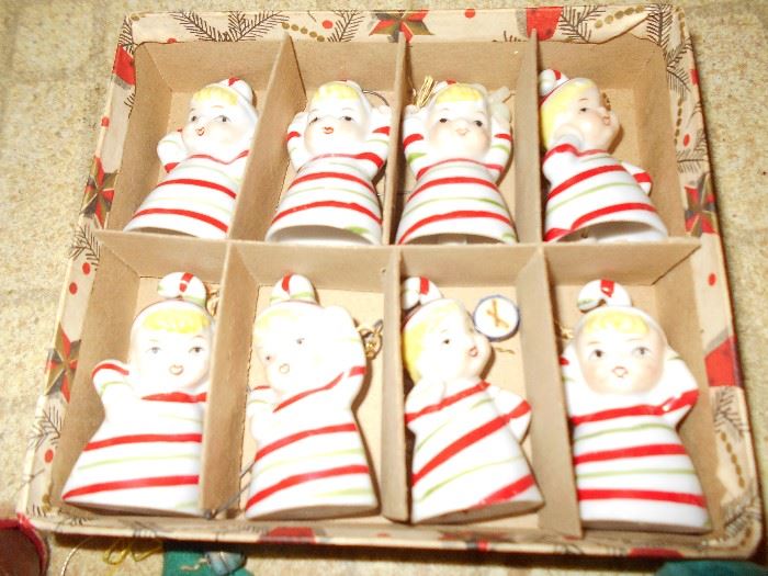 Candy cane girl decorations in original box
