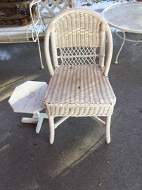 Wicker Chair and Table