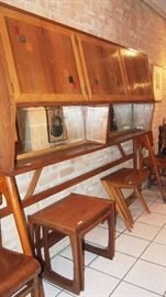 Italian Art Deco Bar & 2 Pr. Vintage Nesting Tables