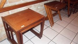 Mid C. Nesting Tables (teak and walnut)