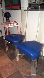 Set of 4 (only two showing) great Lucite Chairs