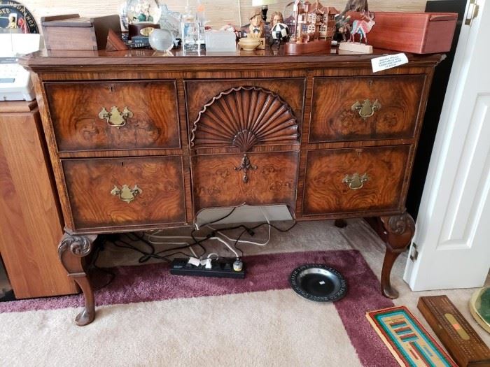 Antique burlwood sideboard