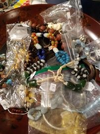 Costume beads some with semi precious stones