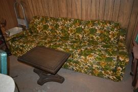 VINTAGE SOFA, ACCENT TABLE