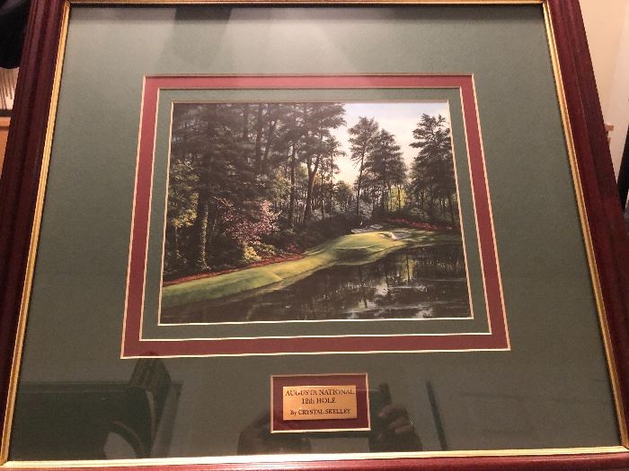Framed Art, One of Four, Augusta National, Pebble Beach, Cypress Point Courses