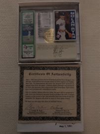 Nolan Ryan Collectibles, Certificate of Authenticity