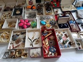 Selection of costume jewelry