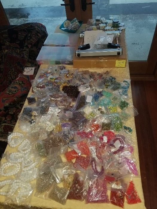 TONS of bags of beads, stones etc..LOTS of jewelry making stuff here!