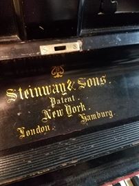Steinway and Sons ebonized upright piano