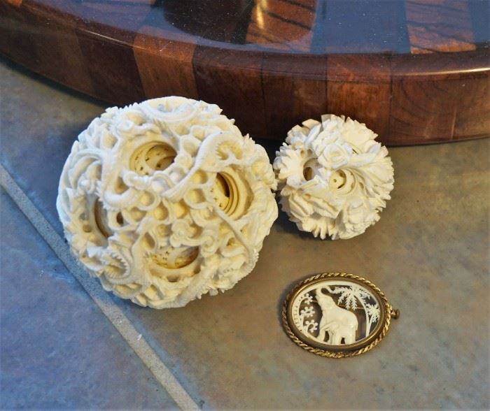 Carved puzzle balls