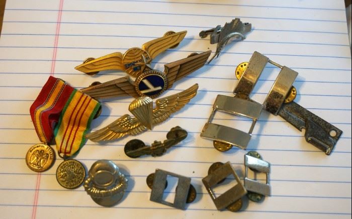 Piot wings, captain bars, and other collectibles
