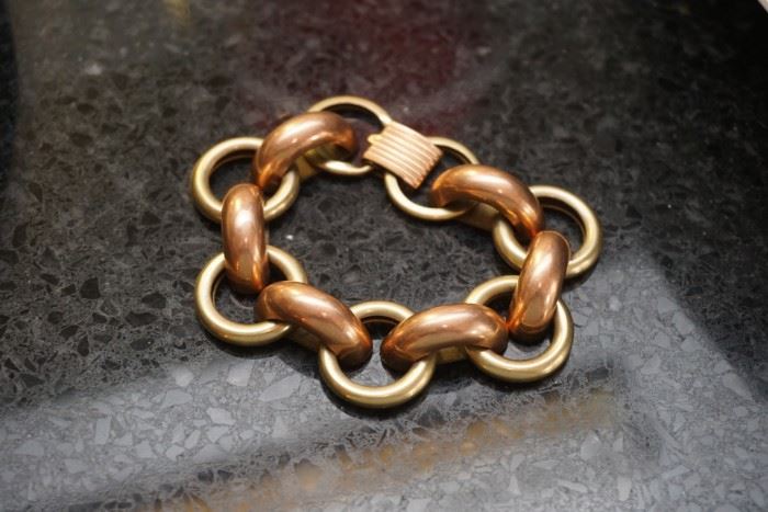 Vintage copper and brass tone bracelet