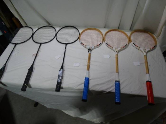 Lot of 6 Badminton Rackets