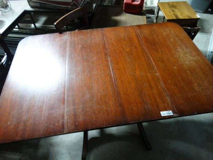 Wooden Drop Leaf Table w 3 Matching Chairs