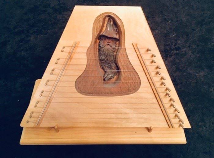 Lap Harp w/ Carving