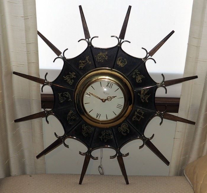 24" United Zodiac Battery Powered Wall Clock