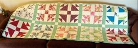 Hand Pieced Machine Stitched Quilt, 62" x 76"