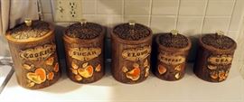 Vintage Treasure Craft Ceramic Canister Set, 5 Pieces