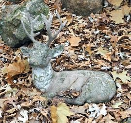 Concrete Cast Yard Statuary, Contents In Back Yard